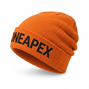 Gorro de Punto Naranja para Hombre, Gorro de Invierno con Puño, Unisex, Estilo Urbano, Gorro con Diseño de Calavera, Logotipo Personalizado, Accesorio de Moda al por Mayor - Product Image 1