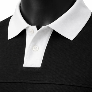Men's <b>Black</b> Short Sleeve Cotton <b>Polo</b> <b>Shirt</b> Solid Color Casual Regular Fit Breathable Knitted Fabric - Product Image 6