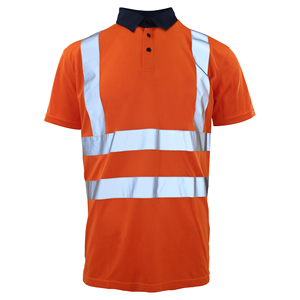 Camisas de Trabajo de Alta Visibilidad para Hombre, Reflectantes, Manga Corta, Transpirables, Estilo Casual de Verano, Cuello Alto, 100% - Product Image 4