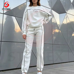 Conjunto Deportivo Personalizado de Otoño Invierno para Mujer, Conjunto Formal de Pantalón Largo y Sudadera con Diseño Sólido - Product Image 1