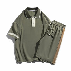 Men's Summer Breathable Quick Dry 100% Cotton Fashion Shorts and T-Shirt <b>Set</b> Plus Size Casual High Street Style <b>Twin</b> <b>Set</b> - Product Image 1