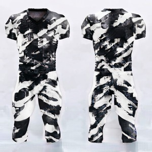 American football uniform custom football jerseys <b>black</b> and white sublimated team wear professional gridiron gear breathable pad - Product Image 1