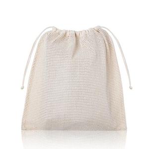 Bolsa de malla de alta calidad para compras, tamaño personalizado, para verduras, frutas, productos orgánicos, de algodón, con cordón, para dátiles, ajo - Product Image 1