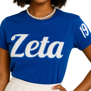 เสื้อยืดแขนยาว Zeta Phi Beta 1920 สำหรับผู้หญิง สีน้ำเงิน ลายตัวอักษรกรีก Zeta แบบสคริปต์ เสื้อยืดลำลองสำหรับชมรมนักศึกษา - Product Image 4