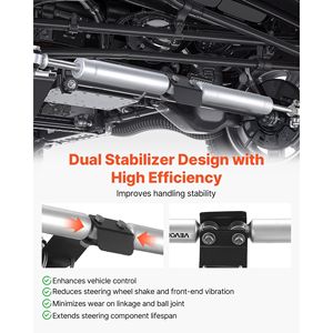 Kit Stabilizzatore Doppio per Jeep Wrangler JK 2007-2018, Compatibile con Sollevamento Sospensioni da 2 Pollici, Categoria Prodotto: Collegamenti Stabilizzatori - Product Image 3