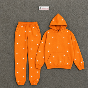 Conjunto Deportivo Personalizado con Estampado de Estrella Naranja para Hombre, Sudadera con Capucha y Pantalones Jogger, Ropa Deportiva Casual, Proveedor de Ropa al Por Mayor - Product Image 5