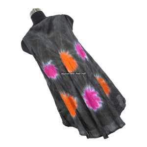 Vestido Maxi Australiano para Fiesta, Vestido Maxi sin Mangas de Rayón con Estampado Tie Dye para Damas, Atractivo Vestido Maxi Largo Abierto con Estampado Tie Dye - Product Image 3