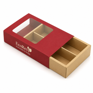 Newest Design Popular Biodegradable Eco-Friendly Paperboard <b>Window</b> Pull Boxes Custom Empty Grids Packaging Luxury Chocolate Box - Product Image 1