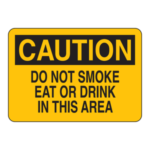 Señal de Advertencia de Prohibido Fumar, Comer o Beber para Laboratorios y Áreas de Trabajo de Brady - Product Image 3