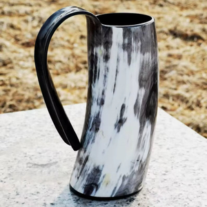 Jarra de Cuerno Vikinga para Beber, Diseño Auténtico, Taza de Cerveza de Cuerno Natural - Product Image 1