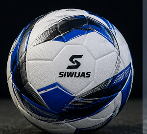 Balón de Fútbol Texturizado para Entrenamiento, Balón Deportivo Blanco, Azul y Negro, Balón de Fútbol para Partidos y Prácticas, Logotipo Personalizado - Product Image 1
