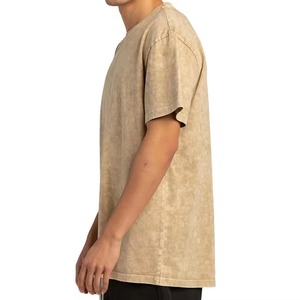 เสื้อยืดคอตตอนเนื้อหนัก 200GSM ทรงโอเวอร์ไซส์ ล้างสีแบบ Acid Wash และ Snow Wash สำหรับผู้ชายและผู้หญิง เสื้อยืดคอกลมแบบสั่งทำพิเศษสำหรับใส่ลำลอง - Product Image 2