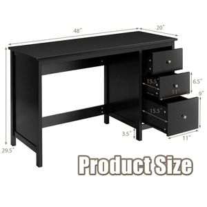 Scrivania Moderna Minimalista in Legno con 3 Cassetti per Ufficio Domestico Studio Pieghevole e Convertibile - Product Image 4