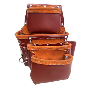 Cinturón de herramientas de cuero de lujo personalizado al por mayor para electricistas, cinturón de herramientas de cuero industrial profesional para contratistas en venta - Product Image 3