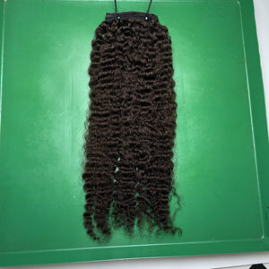 Pelo largo 8-40 pulgadas 100% pelo crudo sin procesar negro birmano rizado Genius máquina de trama paquete dibujado doble de Qhair - Product Image 6