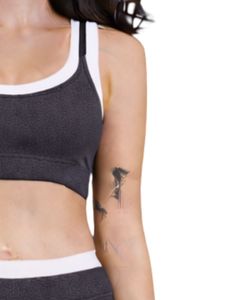 Ensemble de sport personnalisé pour femme : soutien-gorge gris anthracite et blanc contrastant et pantalon évasé taille haute extensible pour yoga, fitness, gym – Vente en gros OEM - Product Image 5