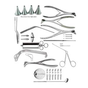 Juego completo de instrumentos quirúrgicos ORL para procedimientos de oído, nariz y garganta en hospitales y clínicas. - Product Image 3