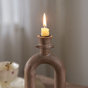 <b>Wooden</b> <b>Candlestick</b> Other Home Decoration Wood Metal Candle Holder for Wedding Party Table Decor - Product Image 5
