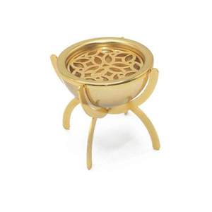 Wholesale Gold <b>Tripod</b> Incense Burner Bulk Luxury Metal Bakhoor Holder Hollow Lid Round Censer Modern Tabletop Home Decor - Product Image 3