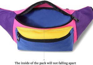 Custom Style Multicolor Unisex <b>Waist</b> <b>Bag</b> Zipper Closure Fashion Sport Chest Belt Color Block <b>for</b> Festival Travel Party Running - Product Image 5