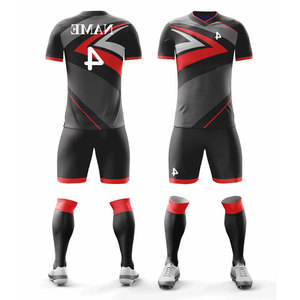 Tenues de sport personnalisées grande taille à motif imprimé, maillots de football à manches courtes, kits de sport, uniformes de basketball et de football - Product Image 1