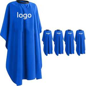 Cape de coiffure professionnelle IKZARSA en polyester résistant à l'eau, gris, noir, bleu, logo personnalisé pour usage en salon - Product Image 2