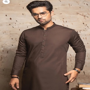 <b>Men's</b> Salwar Kameez Pakistani Gents <b>Kurta</b> Set Shalwar Cotton Fabric Pajama Suits Ready to Wear Muslim Dresses - Product Image 2