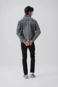 Custom Made Men's <b>Long</b> Stretch <b>Denim</b> <b>Jacket</b> Men Jean <b>Jacket</b> Cotton Blue Winter Plain <b>Denim</b> <b>Jacket</b> for Men Plus Size - Product Image 6