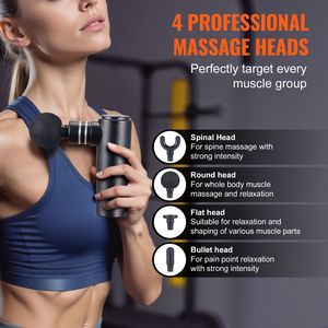 Pistola de Masaje Muscular Mini para Atletas de 12V 2500mAh, Masaje de Tejido Profundo con 4 Niveles de Velocidad y 4 Cabezales de Masaje - Product Image 5