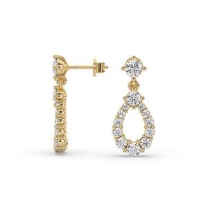 Pendientes de Diamantes de Laboratorio de 1.54 Quilates, Corte Brillante Redondo, Oro de 10K y 14K, Ligeros, Estilo Único, Venta al Por Mayor - Product Image 3