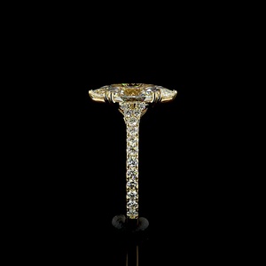 Bague de fiançailles classique en or jaune avec diamant de laboratoire certifié IGI, taille marquise 3 carats, sertie pavé, pour mariée - Product Image 2