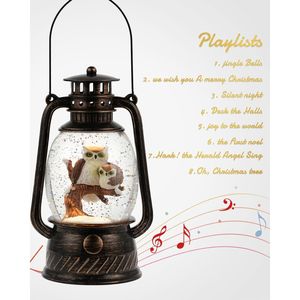 USB Battery Powered 6H Timer <b>Musical</b> Christmas Owls Family Scene <b>Snow</b> <b>Globe</b> Christmas Decorations Home Decor Model D0100X31MYP - Product Image 2