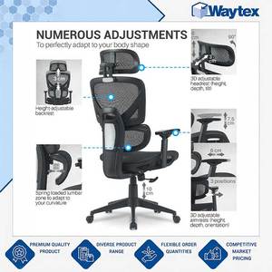 Nouvelles arrivées en stock : chaise de bureau ergonomique professionnelle HOTH de qualité supérieure, entièrement en mesh, d'un fabricant et exportateur leader. - Product Image 6