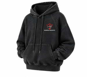 Sweat-shirt à capuche court noir délavé sur mesure pour hommes, coupe régulière, style streetwear, avec poche kangourou, 100 % coton, vente en gros - Product Image 4