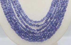 Nouveauté collier ovale lisse en tanzanite 7 brins fait à la main pour femmes perles de pierres précieuses minimalistes cadeau pour elle - Product Image 4