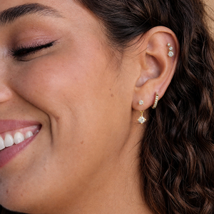 J&amp;D Jewelry 18K Gold Stainless Steel Zircon Earring Set for Women Waterproof Small <strong>Huggie</strong> Hoop Stud Earrings Jewelry <strong>Wholesale</strong> - Product Image 3