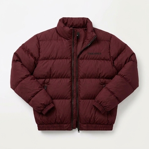 Men's <b>Burgundy</b> <b>Puffer</b> <b>Jacket</b> Stand Collar Zip Up Winter Coat Warm Casual Outdoor Streetwear Custom Private Label - Product Image 4