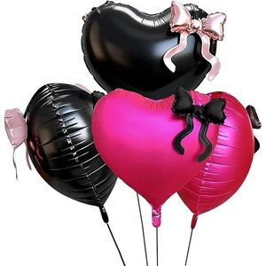 Palloncino Mylar a Forma di Cuore per San Valentino, Elegante Decorazione con Fiocco per Feste, Anniversari e Matrimoni - Product Image 1