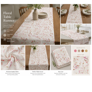 Thick Woven Cotton <b>Table</b> <b>Runner</b> Durable Decorative <b>Table</b> Linen for Daily <b>Dining</b> & Seasonal Decor - Product Image 2