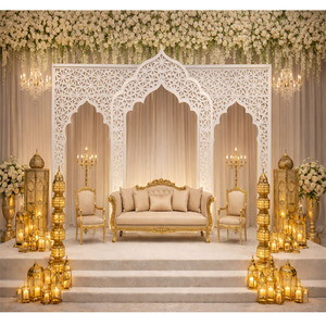 Panneaux de Mandap de mariage découpés au laser de style Mughal Royal – Élégants panneaux de mariage islamiques marocains découpés au laser – Panneaux de style arabe majestueux - Product Image 1