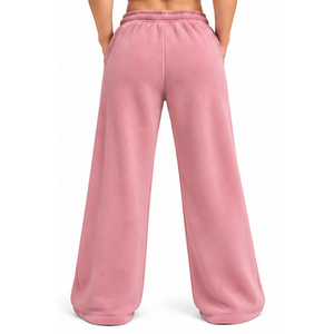 Womens Flare <b>Fleece</b> <b>Trousers</b> Wide Leg Winter Sweatpants Custom Casual Sportswear Wholesale Manufacturer OEM ODM Apparel Supply - Product Image 5