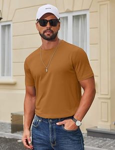 Camiseta de Cuello Redondo para Hombre, 100% Algodón, Logotipo Personalizado, Venta al por Mayor, Manga Corta, Casual, Básica, Corte Ajustado, 220g, Ecológica, Transpirable, de Secado Rápido - Product Image 6