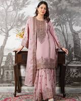 Ensemble de costume palazzo violet lavande brodé à la main en georgette avec broderie, vente en gros, vêtements pour femmes, tenue personnalisée OEM