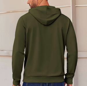 <b>Men's</b> Winter <b>Pullover</b> Hoodie Fleece 100% Cotton Anti-Pilling Long Sleeve Sport Outerwear Pockets Casual Regular Fit 300g Solid - Product Image 3