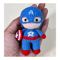 Poupée Amigurumi au crochet Spider-Man, jouet en peluche rouge et bleu, forme 3D, porte-clés souple, Noël, anniversaire