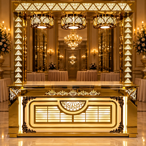 Comptoir de service Zarvella NoorLattice en acier inoxydable, luxueux, moderne et élégant, pour une utilisation en intérieur/extérieur, provenant de Delhi - Product Image 3