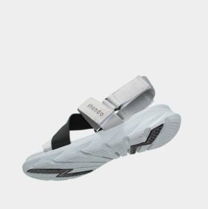 Sandales d'été unisexes à fermeture auto-agrippante, semelle légère grise, brides noires, nouveau modèle, bout ouvert, style décontracté - Product Image 3