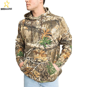 เสื้อฮู้ดผ้าฟลีซลายพรางสำหรับผู้ชาย - เสื้อสเวตเชิ้ตสำหรับล่าสัตว์พร้อมกระเป๋าจิงโจ้ - เสื้อคลุมอุ่นสำหรับกิจกรรมกลางแจ้ง - Product Image 3