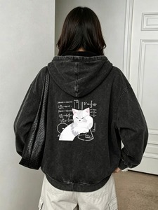 : Custom Embossed Logo Acid Wash Hoodie Heavyweight Cotton <b>Vintage</b> Washed Pullover <b>Sweatshirt</b> - Product Image 1