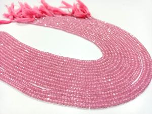 Cuentas facetadas de circonia cúbica rosa natural de 3 mm, hebra de 13 pulgadas de largo - Product Image 3